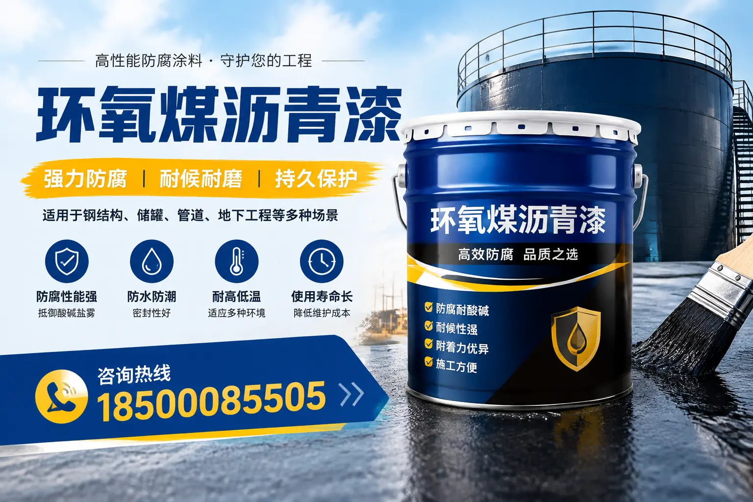 环氧煤沥青漆在工业中的应用,琼中企业的选择